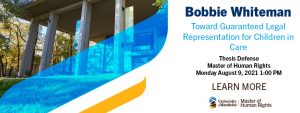 Master of Human Rights, Thesis Defence: Bobbie Whiteman