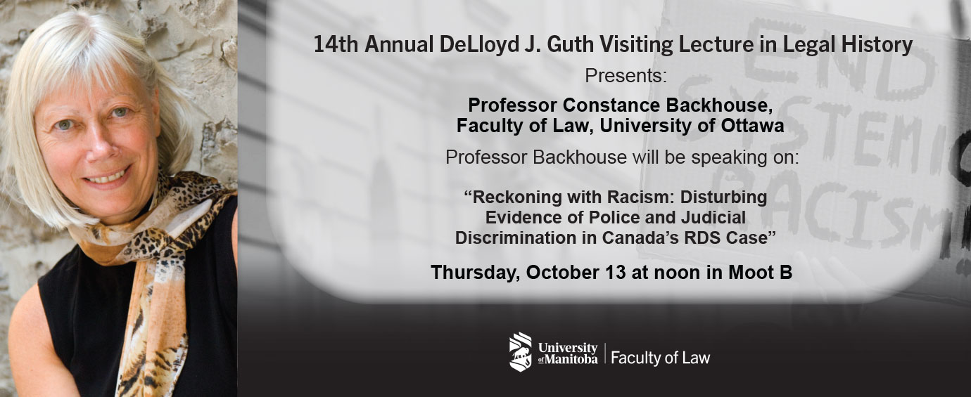 Attend the 14th Annual Guth Lecture featuring Constance Backhouse